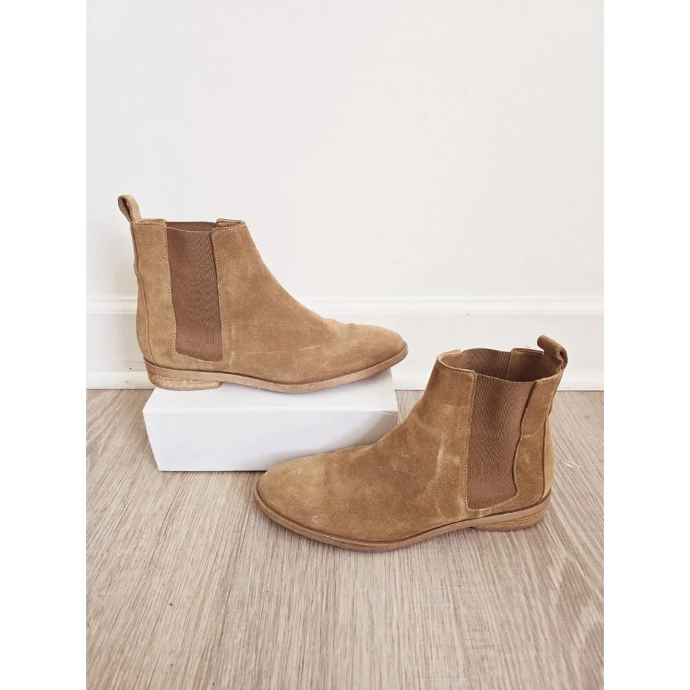 Everlane Mustard Suede Leather Chelsea Italy Ankle Boots Booties Shoes 9.5 - Picture 9 of 9